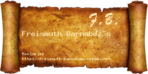 Freismuth Barnabás névjegykártya